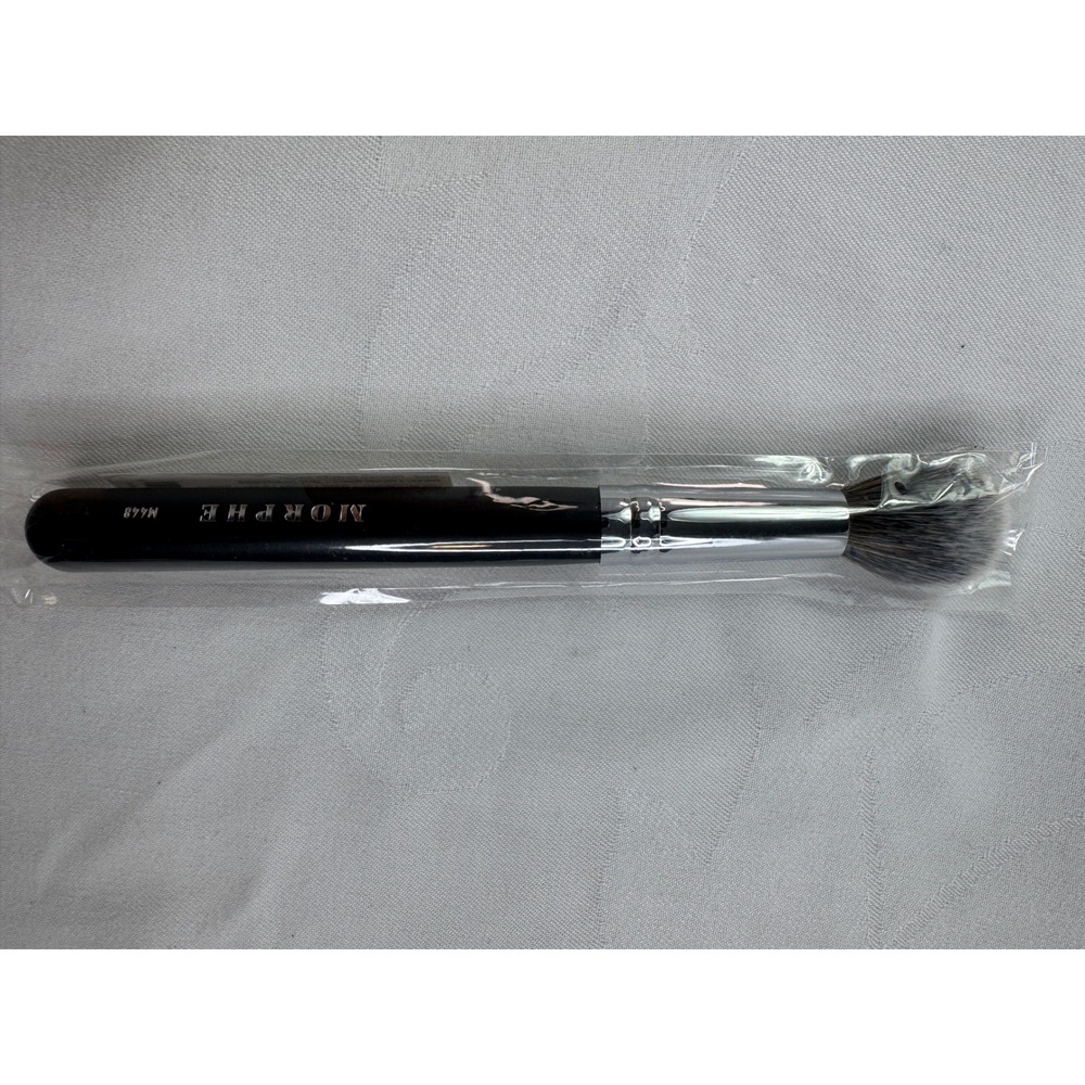 Morphe M448 Pointed Powder Brush Black Silver Tapered Synthetic Bristles New